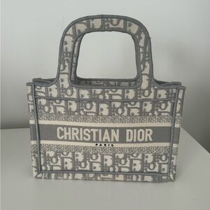 Mini Dior Tote- Brand New Condition- Light grey Canvas